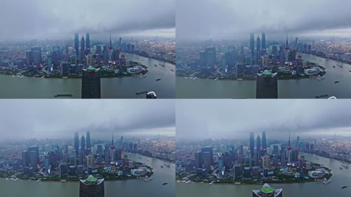 上海台风暴风雨来临前黑云压城航拍