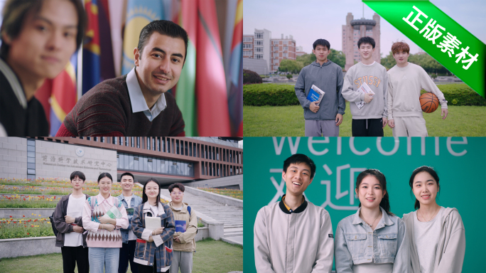 年轻人大学生笑脸 毕业合影大学宣传片素材