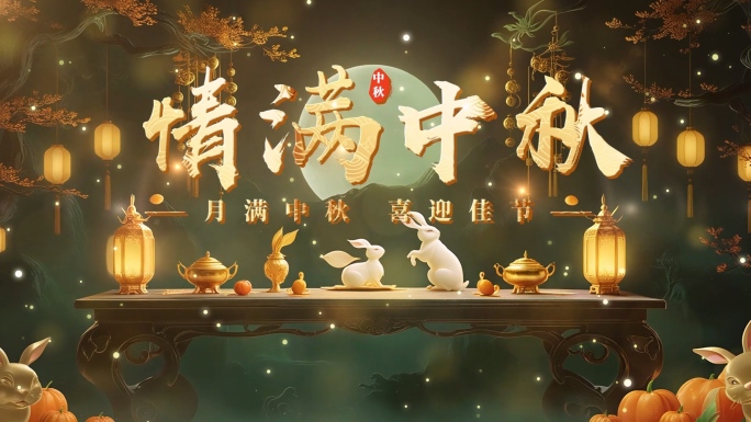 中秋节古风片头pr模板