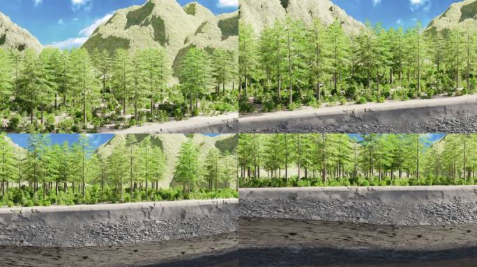 地底岩层煤层三维动画