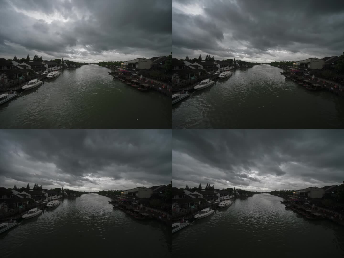 朱家角古镇暴雨前