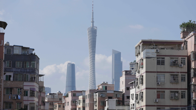 4K 广州街景人文城市道路抓拍