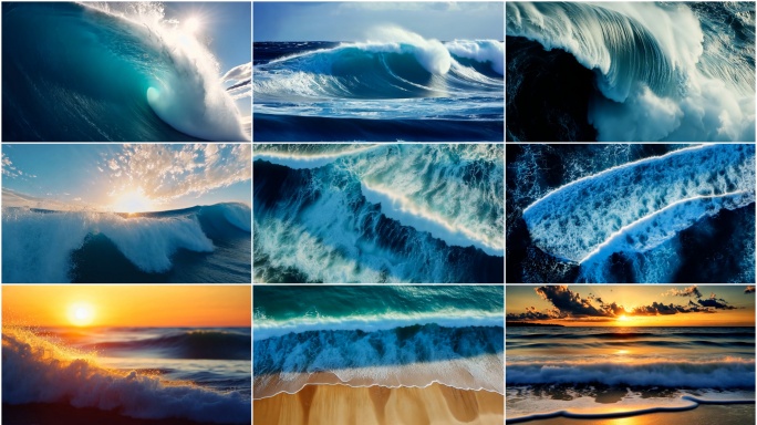 波涛汹涌海浪/日出日落海浪/浪花