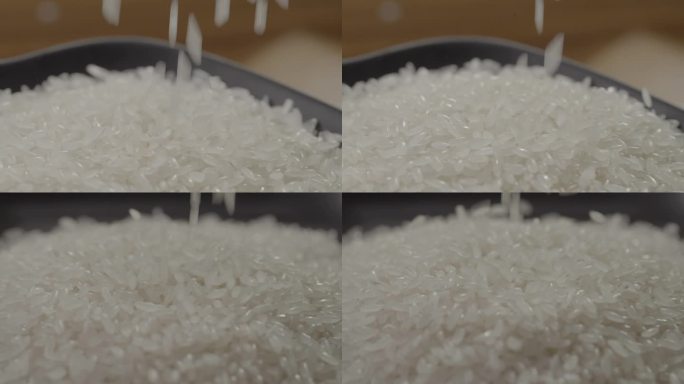 大米 大米落下升格拍摄