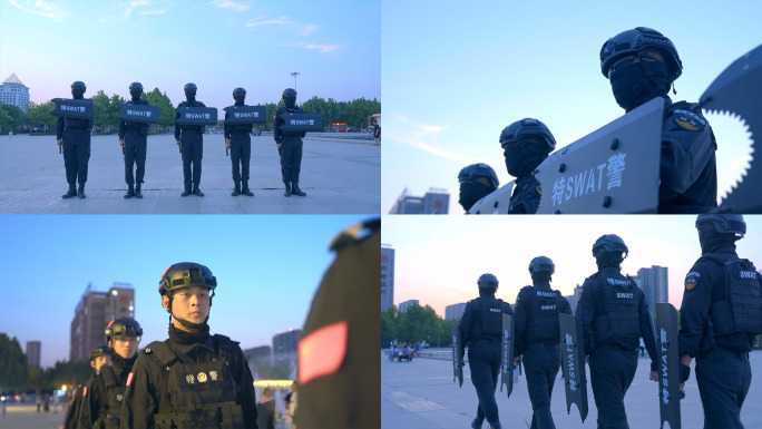 特警形象巡视反恐维安整装待发守护平安