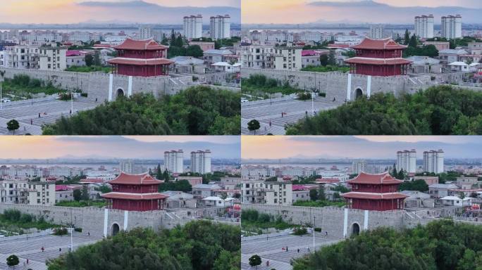福建泉州永宁古城风光航拍