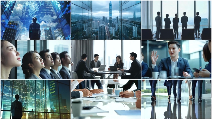 商务合作商务人士商务会议握手商务洽谈签约