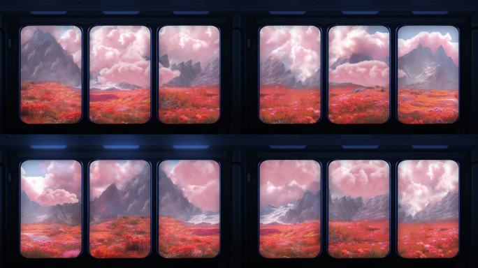 火车窗外美景