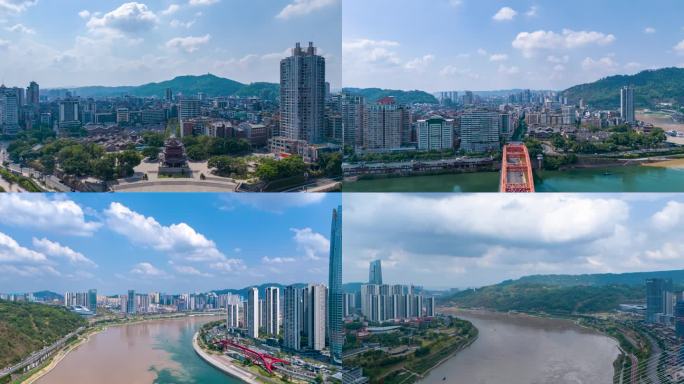 宜宾延时宜宾地标延时宜宾合江门广场延时