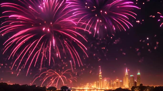 国庆 庆祝 烟花绽放 元旦