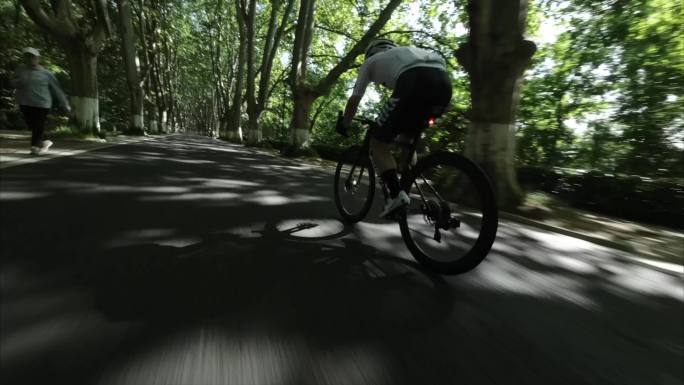 南京中山陵公路车骑车穿越机素材4k