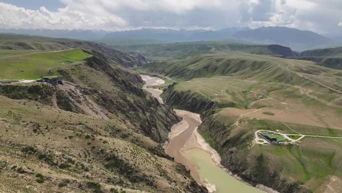 新疆伊犁喀拉峻阔克苏大峡谷航拍自然风光