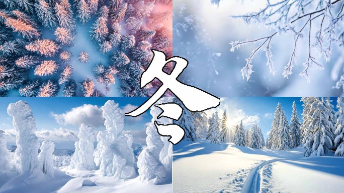 冬天冬季寒冷东北吉林雾凇大雪雪景航拍冬至