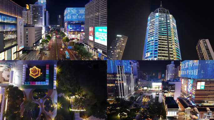 无锡三阳广场夜景航拍