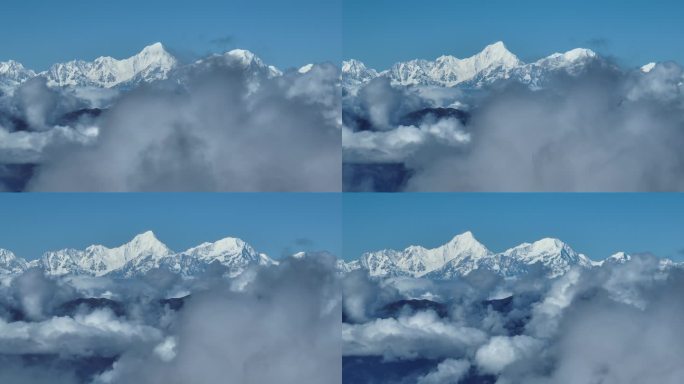 长焦航拍贡嘎雪山东坡4k