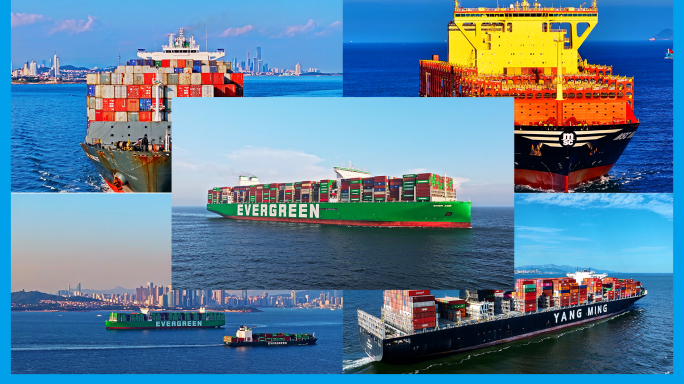 轮船集装箱船货轮合集4K