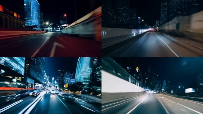 FPV隧道中高速穿行穿梭行驶夜间夜晚都市