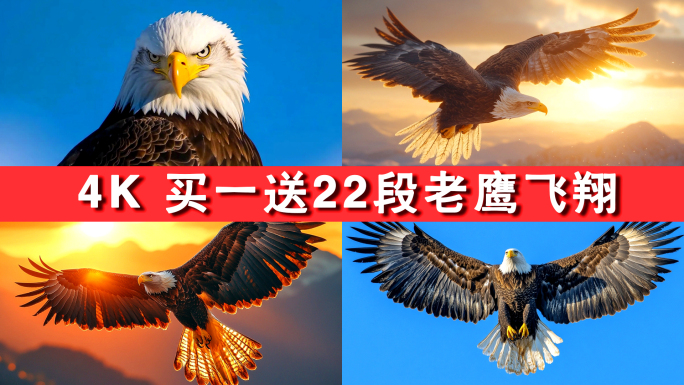 老鹰飞翔 鹰击长空 雄鹰翱翔天空