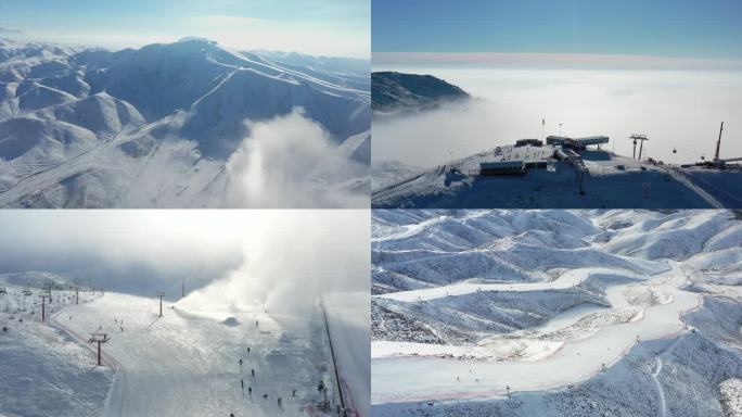 新疆阿勒泰将军山滑雪场航拍