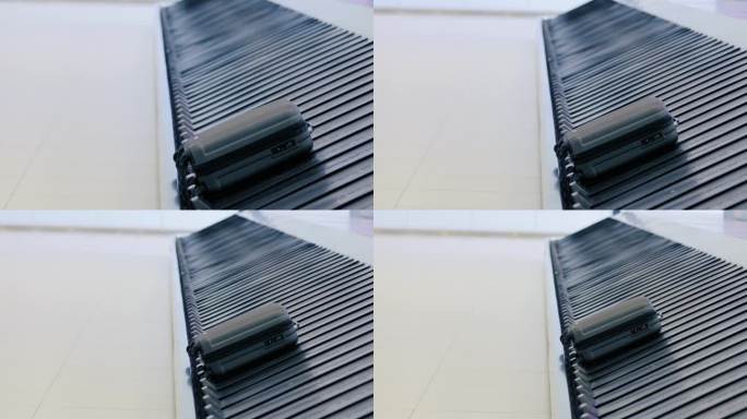 机场传送带上的行李箱