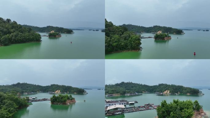 航拍河源万绿湖岛屿