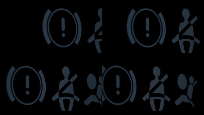 闪烁的橙色安全带图标提醒司机或乘客系好安全带，提高车辆安全。滑块