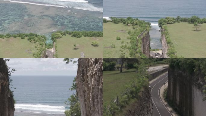 印度尼西亚 海边公路 公路行驶 航拍