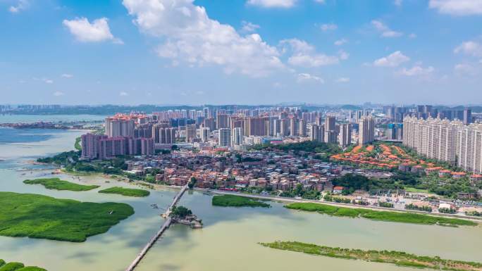 泉州洛江区大景航拍延时