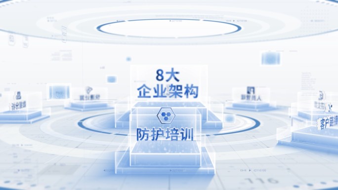 简洁干净科技旋转分类企业板块展示