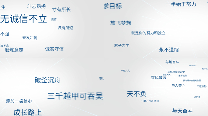 超宽屏多名字飞出炸开多文字汇聚AE模版