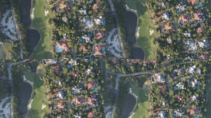高清航拍别墅素材
