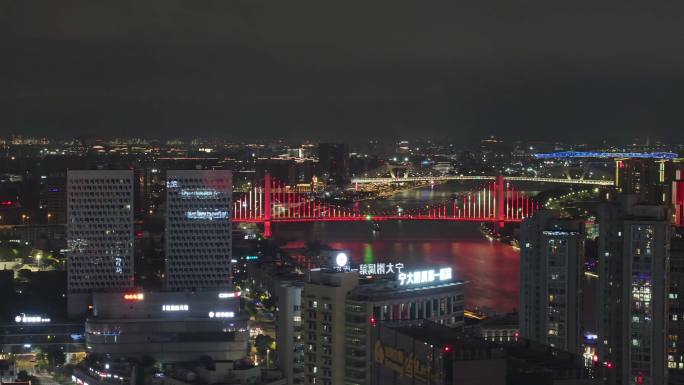 宁波城市夜景航拍