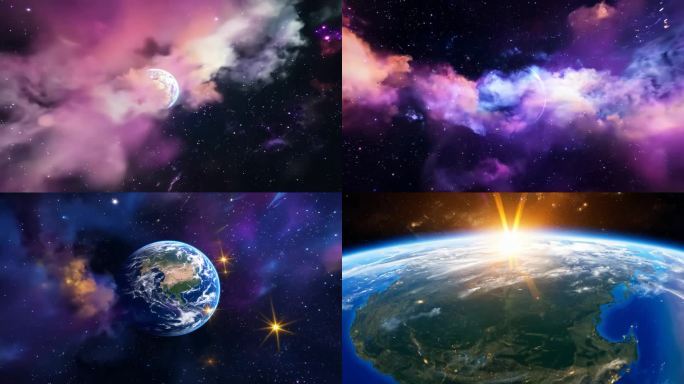 星际旅行星际穿梭到达地球太空宇宙穿越