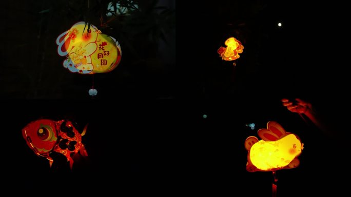 中秋高清素材花灯实拍特写