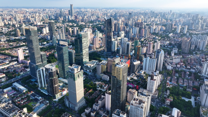 上海静安区高楼大厦航拍