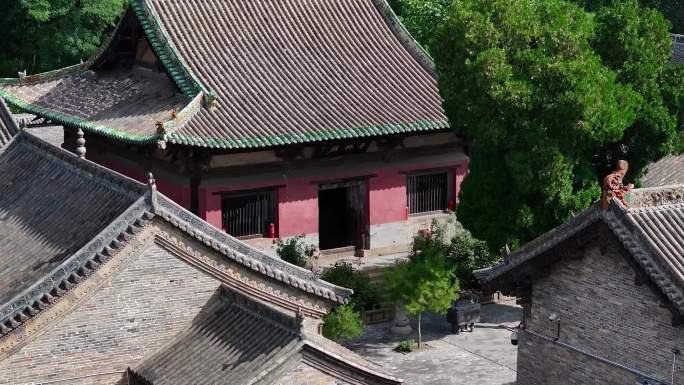 山西长治崇庆寺古建筑古寺风光航拍