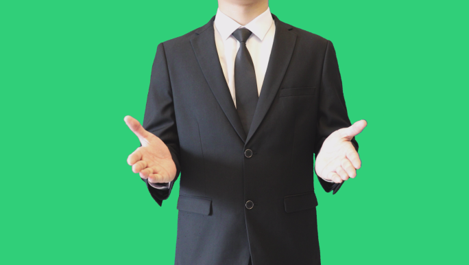 4K商务男士双手摊开展示介绍