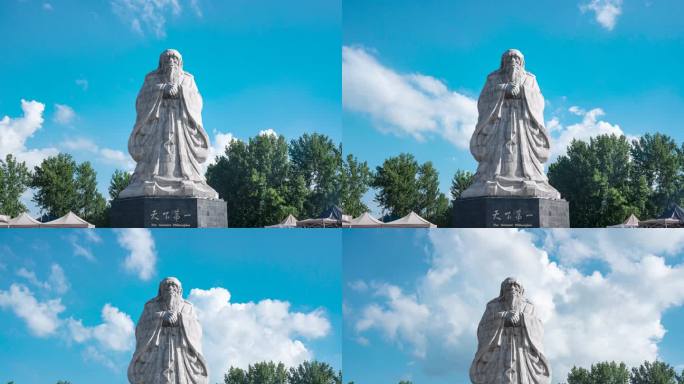 河南鹿邑太清宫老子文化广场老子像延时
