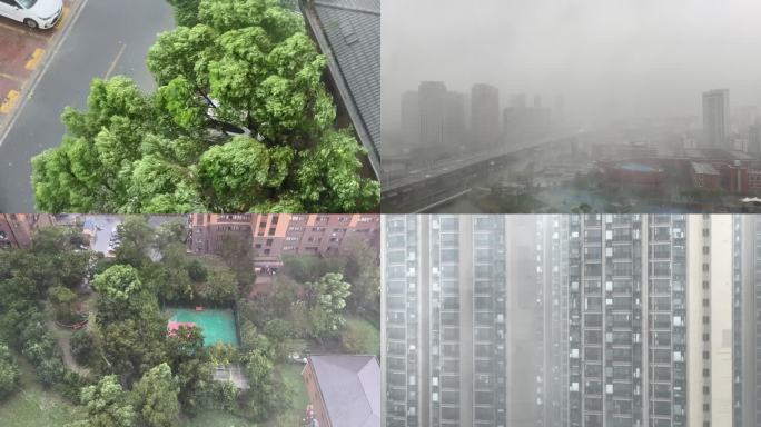 【4K】台风恶劣天气空镜头