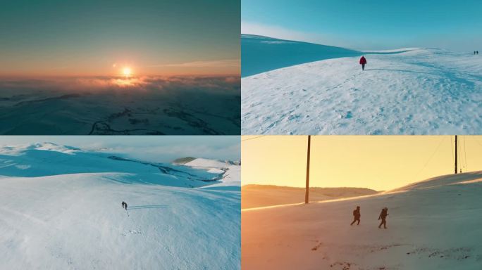 白雪皑皑冰天雪地昭通大山包4K原创素材