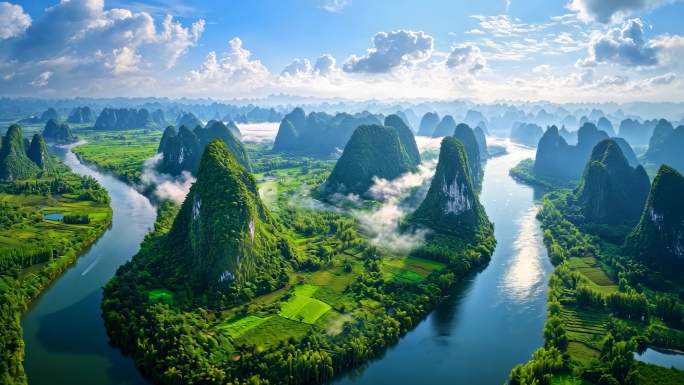 壮美山河 航拍风景 广西山水 喀斯特地貌