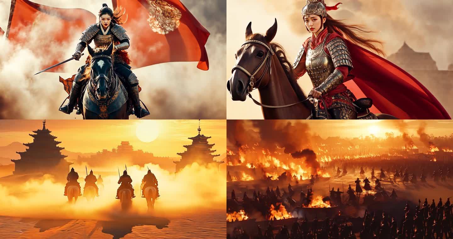 古代战争古代战场巾帼英雄女将军素材合集