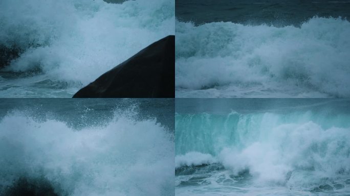 浪花飞溅的海岸-高速摄影