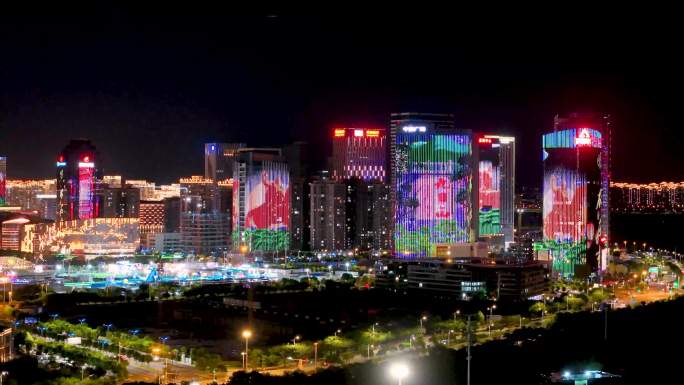 泉州中央商务区夜景泉州中秋城市夜景