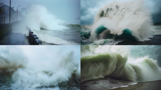 汹涌潮水 巨浪 钱江潮 海浪 钱塘江潮