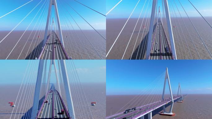 航拍杭州湾跨大桥