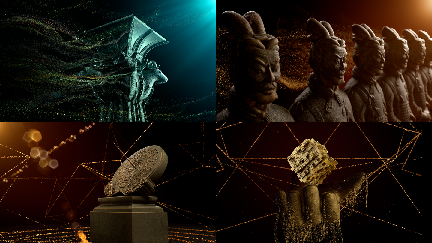 创意历史文化粒子C4D+AE工程