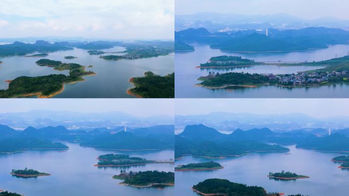 红枫湖畔青山绿水 湖光山色 岛屿人家