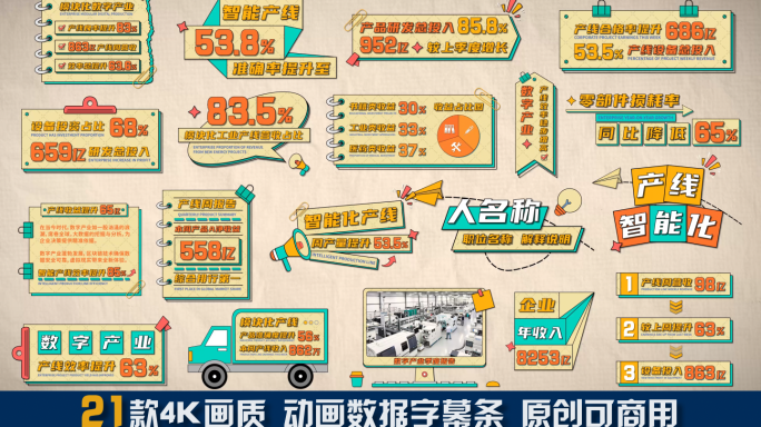 21款动画字幕条mg卡通贴纸数据展示文字