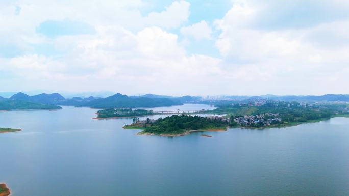 红枫湖畔青山绿水 湖光山色 自然风景